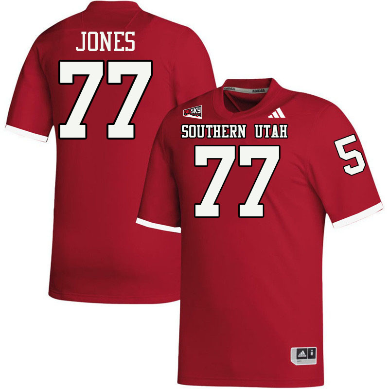 Southern Utah Thunderbirds #77 Braxton Jones College Football Jerseys,Uniforms Stitched-Red